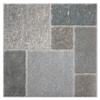Gulvflis <strong>Rua</strong>  Mørk Grå Matt Relieff 45x45 cm